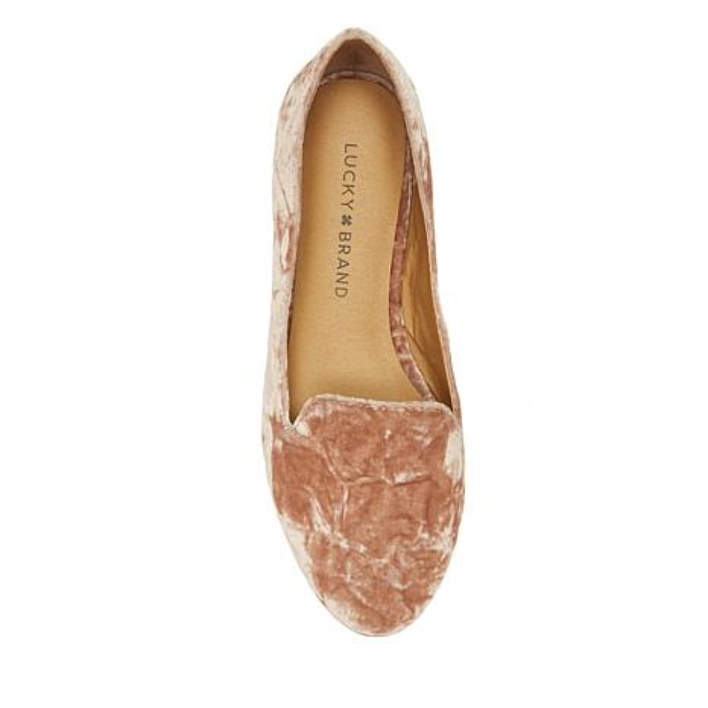 Lucky Brand Carlyn Velvet Flats, Medium Beige
